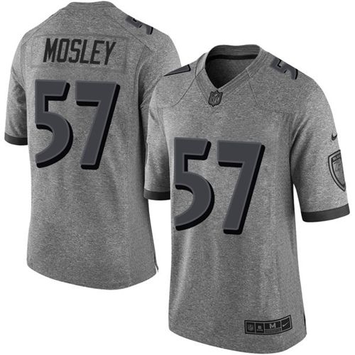 Nike Ravens #57 C.J. Mosley Gray Men's Stitched NFL Limited Gridiron Gray Jersey